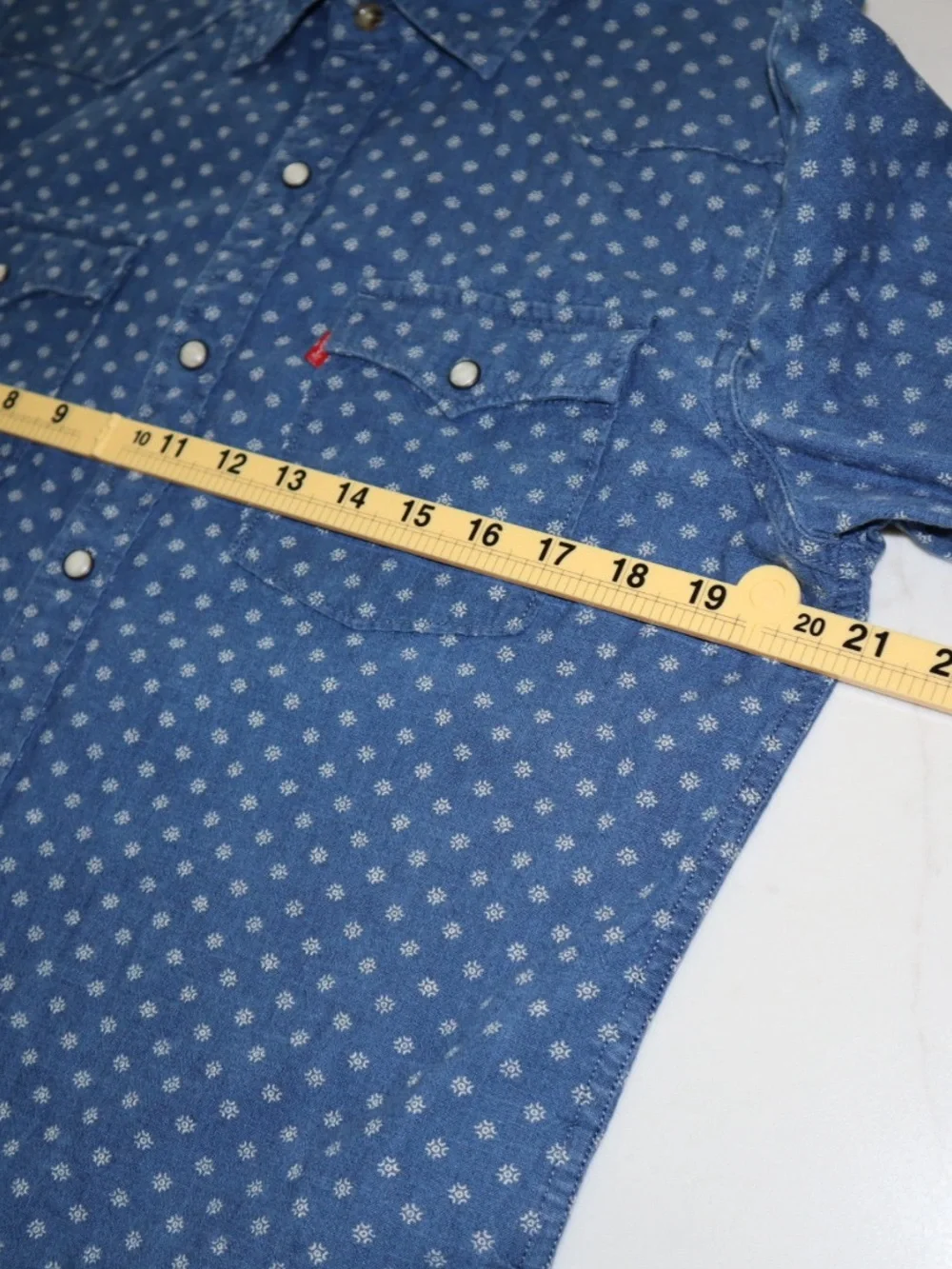 Levi's Blue Printed Denim Western Button-Down Shirt